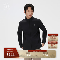 KOLON SPORT 户外软壳衣 男子接触凉感UPF50+防晒防风立领夹克 LHJK6MN073-BK 黑色 XL 180/100A