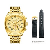 移动端：老鳳祥 老凤祥新品骏雅系列男士手表足金多功能商务黄金腕表