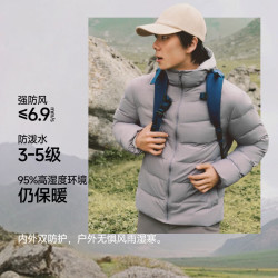 蕉下 男士轻量化外套 白绒轻薄立领防风夹克 PF002 中暖