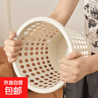 京东自营 简约家用塑料垃圾桶 办公室套袋无盖废纸篓厨房卫生间杂物垃圾桶 镂空纸篓垃圾桶-灰色 一个装 23*20*16cm