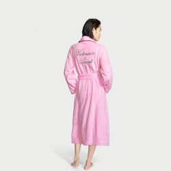 维密 维密秋冬加厚毛绒睡袍浴袍女柔软舒适系带居家睡衣 86S8柔和粉-长款