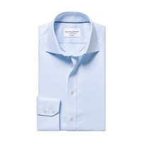 CHARLES TYRWHITT 修身版浅蓝色免烫Greenwich 织纹男士老钱风衬衫