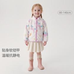 marc & janie 校服神器男女童保暖轻盈印花宝宝学院风春秋摇粒绒外套