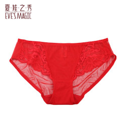 夏娃之秀 夏娃秘语 EVE‘S WHISPER 女士透气性感蕾丝中腰收腹提臀三角内裤