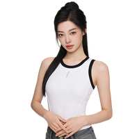 千奈美 女款竖肌理纹背心 显瘦时尚可外穿内搭打底运动跑步内衣