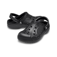 crocs 秋冬新款贝雅暖棉拖鞋外穿拖鞋一脚蹬花园鞋