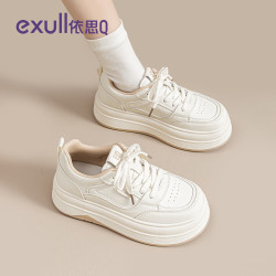 依思Q 依思 Q（exull）小白鞋女2026秋季新款轻便休闲鞋增高厚底板鞋女