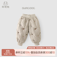 乖奇熊 婴儿羽绒裤 三防/保暖 白鸭绒填充 淡米灰/丛林派对