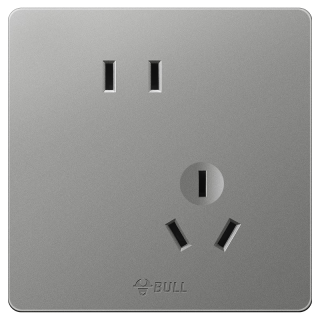公牛 插座G12量贩装10A斜五孔插座86型面板G12Z223AS 星空灰10只装