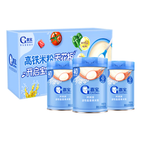 嘉宝 强化钙铁锌高铁米粉婴幼儿宝宝辅食米糊维C+铁250g*3罐 6月+