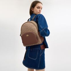 COACH Court 27双C老花拉链开合女包日常通勤双肩包背包CZ176