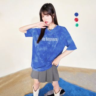 米莱达 欧美ins高街扎染设计感宽松T恤女2022年夏季新款甜辣风短袖