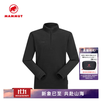 猛犸象 Half Zip男士户外休闲Polartec抓绒套头中层夹克 黑色 M