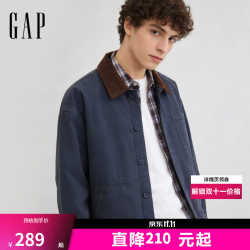 Gap 巴恩风灯芯绒宽松外套  海军蓝