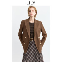 LILY 复古简约正肩收腰西装外套 棕榈金 M/165/84A