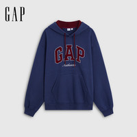 Gap 双十一购物狂欢 撞色logo刺绣加绒连帽卫衣