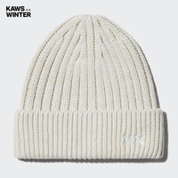 优衣库 男装女装KAWS HEATTECH针织帽子/防寒保暖25秋冬485256 01 乳白色 均码(22.5 cm)