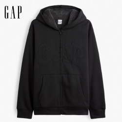 Gap 双十一特惠 刺绣羊羔绒绒宽松连帽卫衣