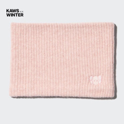 优衣库 童装KAWS HEATTECH souffle yarn舒芙蕾针织围脖485493 10 水粉色 均码(50 cm)