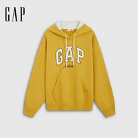Gap 双十一购物狂欢 撞色logo刺绣加绒连帽卫衣