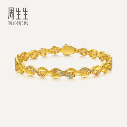 周生生 YuYu系列 足金镶嵌钻石黄金手链 95683B