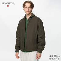 优衣库 罗纹领棉服男装女装合作款486986 37 栗色 M