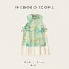 insbobo 新中式唐装连衣裙 绿色套装 女童夏装