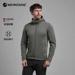 MONTANE Protium连帽抓绒衣男保暖透气高弹力户外运动夹克外套 CAP