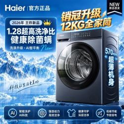 海尔 滚筒洗衣机超薄12公斤家用大容量全自动洗脱一体XQG120-50D1