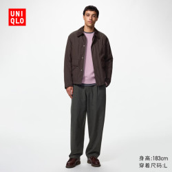 优衣库 打褶宽松长裤男装休闲裤裤子487220 08 深灰色 M