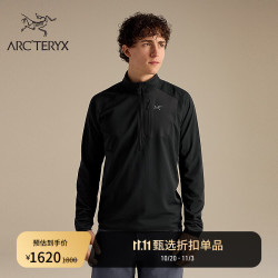 始祖鸟 DELTA 1/2 ZIP 男子 抓绒衫 Black/黑色 M