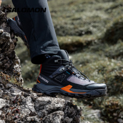 萨洛蒙 女款 户外运动防水透气防护徒步登山鞋 X ULTRA ALPINE MID GTX 深灰黑 475672