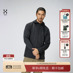 HAGLÖFS HAGLOFS火柴棍Korp Mid Hood户外运动中层夹克男子抓绒衣上衣 纯黑 M