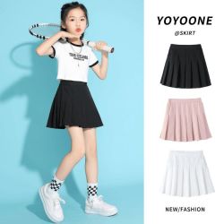 麦科贝尔 女童网球裙夏季中大童百褶裙2025新款透气学院风女孩百搭运动短裙