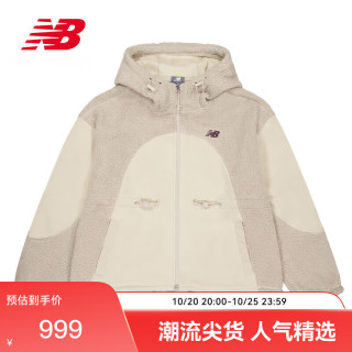 new balance 26年女款秋季经典休闲百搭连帽针织外套WJ62J0LD TWF 米灰色 S