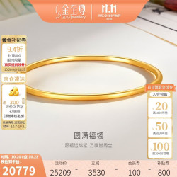 金至尊 黄金手镯实心三生三世999足金镯子生日礼物计价19.84克