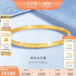 金至尊 黄金手镯碎碎冰999足金手镯金镯子计价 58mm-26.83克