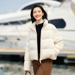 雅莹 EP雅莹蓝标系列| 时尚羊毛羊绒立领鹅绒羽绒服