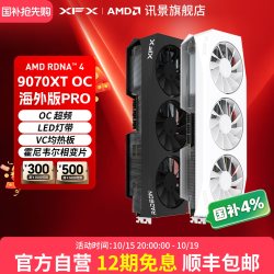 讯景 RADEON RX 9070 海外版 Pro 显卡 16GB 白色