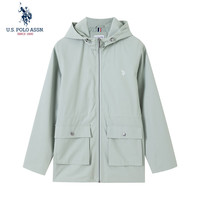 U.S. POLO ASSN. 夹克女秋冬连帽工装外套女士宽松休闲潮流收腰中长款高级感上衣