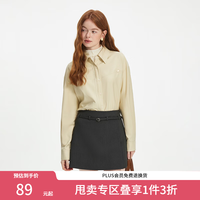 范思蓝恩 气质通勤纯色宽松设计感衬衫女秋冬2024新款上衣14417 卡其色 M