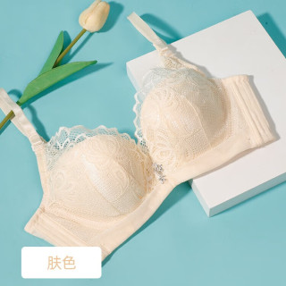 夏娃秘语 蕾丝内衣女   小胸聚拢文胸  上托显胸  时尚立挺  轻奢胸罩 肤色 75B