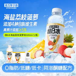 活力李子园 维B水海盐荔枝菠萝味低糖维生素饮料运动补水 500ml*12瓶