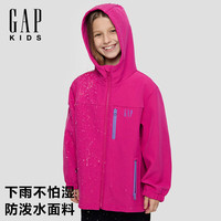 Gap 防泼水三穿摇粒绒羽绒服805257 玫红色
