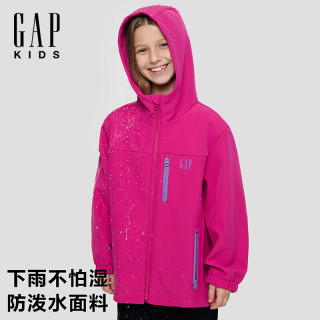 Gap 防泼水三穿摇粒绒羽绒服805257 玫红色