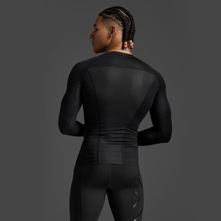 2XU Core系列压缩衣 速干透气 黑色 XL 男士长袖紧身衣