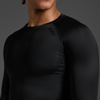 2XU Core系列压缩衣 速干透气 黑色 XL 男士长袖紧身衣