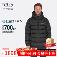 Rab 24秋冬Ascent男士连帽保暖防风疏水700蓬防寒羽绒服 QDE-67 黑色BLK S