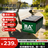 超威电池 超威（CHILWEE）电瓶车电瓶电动车电池48V20Ah铅酸电池 可 免费上门安装