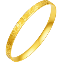周六福 足金车花元宝铜钱手镯 56mm 35.59g